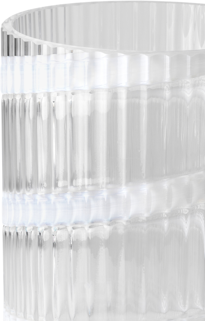 Lyngby Vase H25 cm Swirl Hvid Mundblæst Glas